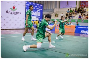 Ratchaburi players celebrating one of their many points won 